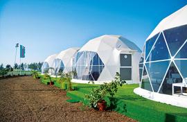 Eco glamp in a stylish pod